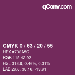 Color code: CMYK 0 / 63 / 20 / 55 | qconv.com