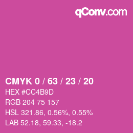 Color code: CMYK 0 / 63 / 23 / 20 | qconv.com