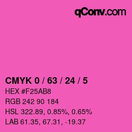 颜色代码: CMYK 0 / 63 / 24 / 5 | qconv.com
