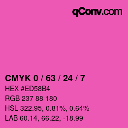 カラーコード: CMYK 0 / 63 / 24 / 7 | qconv.com