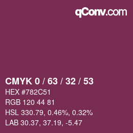 Color code: CMYK 0 / 63 / 32 / 53 | qconv.com