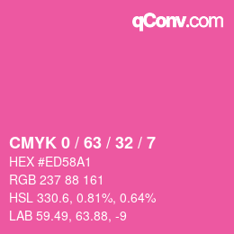 カラーコード: CMYK 0 / 63 / 32 / 7 | qconv.com