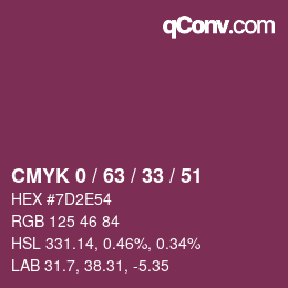颜色代码: CMYK 0 / 63 / 33 / 51 | qconv.com