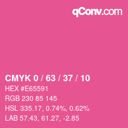颜色代码: CMYK 0 / 63 / 37 / 10 | qconv.com