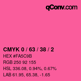 カラーコード: CMYK 0 / 63 / 38 / 2 | qconv.com
