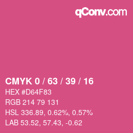 Código de color: CMYK 0 / 63 / 39 / 16 | qconv.com