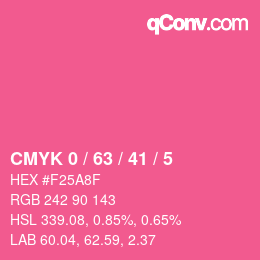 カラーコード: CMYK 0 / 63 / 41 / 5 | qconv.com