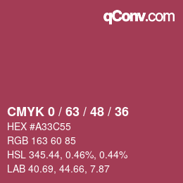 颜色代码: CMYK 0 / 63 / 48 / 36 | qconv.com