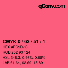 Color code: CMYK 0 / 63 / 51 / 1 | qconv.com
