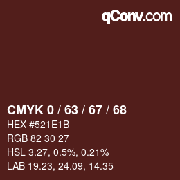 Color code: CMYK 0 / 63 / 67 / 68 | qconv.com