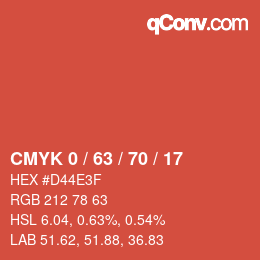 Color code: CMYK 0 / 63 / 70 / 17 | qconv.com