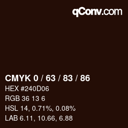 Color code: CMYK 0 / 63 / 83 / 86 | qconv.com