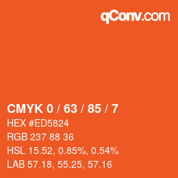 Color code: CMYK 0 / 63 / 85 / 7 | qconv.com