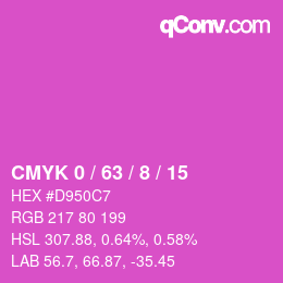 カラーコード: CMYK 0 / 63 / 8 / 15 | qconv.com