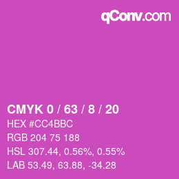 Color code: CMYK 0 / 63 / 8 / 20 | qconv.com