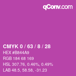 カラーコード: CMYK 0 / 63 / 8 / 28 | qconv.com