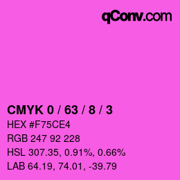 Farbcode: CMYK 0 / 63 / 8 / 3 | qconv.com