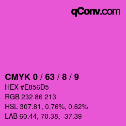 カラーコード: CMYK 0 / 63 / 8 / 9 | qconv.com