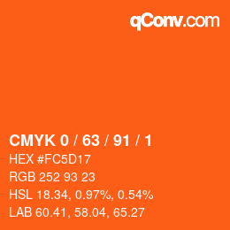 Color code: CMYK 0 / 63 / 91 / 1 | qconv.com