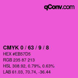 カラーコード: CMYK 0 / 63 / 9 / 8 | qconv.com