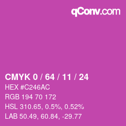 Farbcode: CMYK 0 / 64 / 11 / 24 | qconv.com