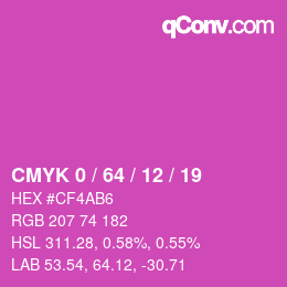 Color code: CMYK 0 / 64 / 12 / 19 | qconv.com