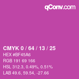 Color code: CMYK 0 / 64 / 13 / 25 | qconv.com