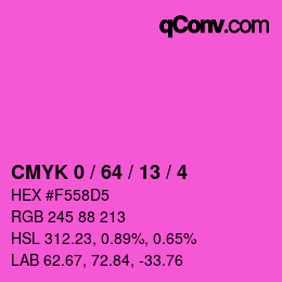 カラーコード: CMYK 0 / 64 / 13 / 4 | qconv.com