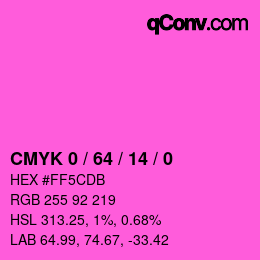 カラーコード: CMYK 0 / 64 / 14 / 0 | qconv.com
