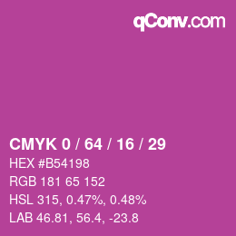 颜色代码: CMYK 0 / 64 / 16 / 29 | qconv.com