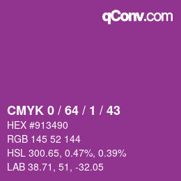 カラーコード: CMYK 0 / 64 / 1 / 43 | qconv.com
