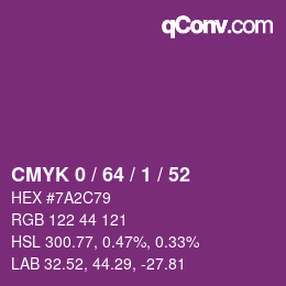 Color code: CMYK 0 / 64 / 1 / 52 | qconv.com