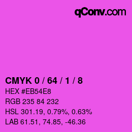 カラーコード: CMYK 0 / 64 / 1 / 8 | qconv.com