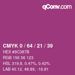 カラーコード: CMYK 0 / 64 / 21 / 39 | qconv.com