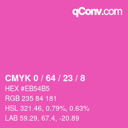 カラーコード: CMYK 0 / 64 / 23 / 8 | qconv.com