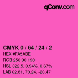 カラーコード: CMYK 0 / 64 / 24 / 2 | qconv.com