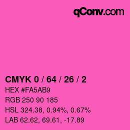 カラーコード: CMYK 0 / 64 / 26 / 2 | qconv.com