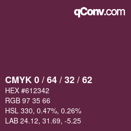 Color code: CMYK 0 / 64 / 32 / 62 | qconv.com