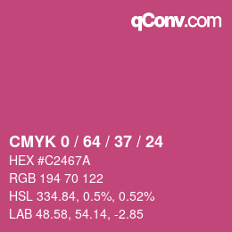 颜色代码: CMYK 0 / 64 / 37 / 24 | qconv.com