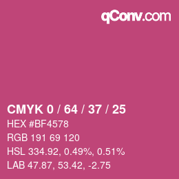 Color code: CMYK 0 / 64 / 37 / 25 | qconv.com