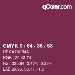 Código de color: CMYK 0 / 64 / 38 / 53 | qconv.com
