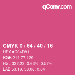 颜色代码: CMYK 0 / 64 / 40 / 16 | qconv.com