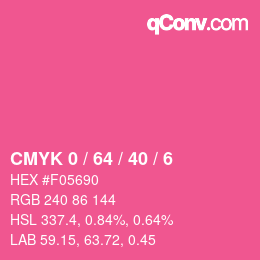 Color code: CMYK 0 / 64 / 40 / 6 | qconv.com