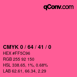 Código de color: CMYK 0 / 64 / 41 / 0 | qconv.com