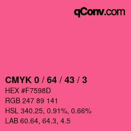 Color code: CMYK 0 / 64 / 43 / 3 | qconv.com