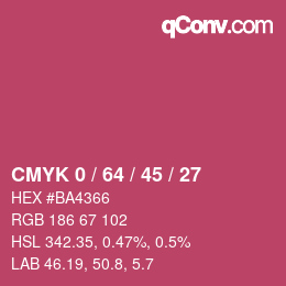 Código de color: CMYK 0 / 64 / 45 / 27 | qconv.com