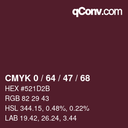Código de color: CMYK 0 / 64 / 47 / 68 | qconv.com