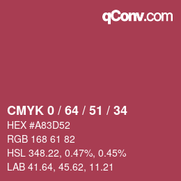 Color code: CMYK 0 / 64 / 51 / 34 | qconv.com