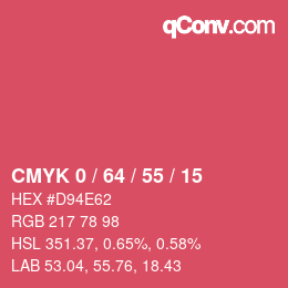 Color code: CMYK 0 / 64 / 55 / 15 | qconv.com