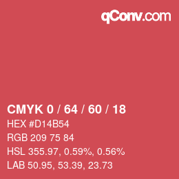 Color code: CMYK 0 / 64 / 60 / 18 | qconv.com